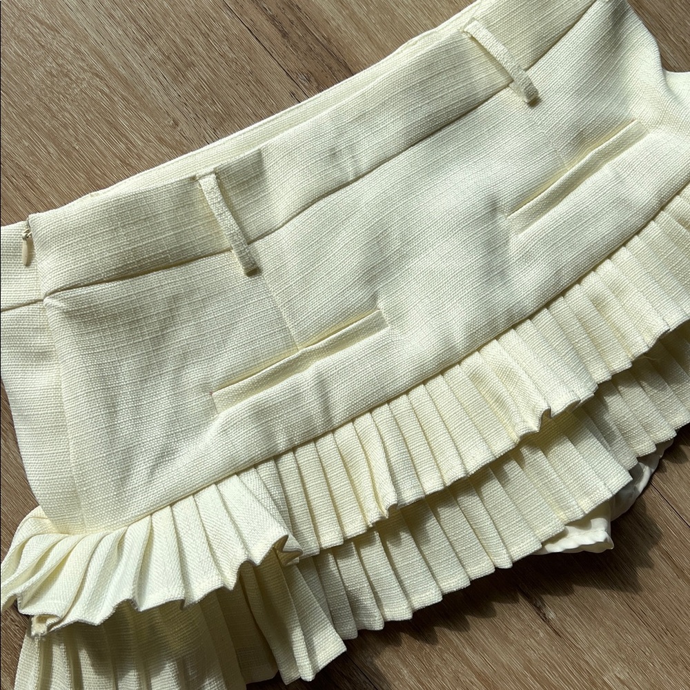 Lioness • Deei Double Ruffle Mini Micro Skort in Soft Lemon - Picture 8 of 9